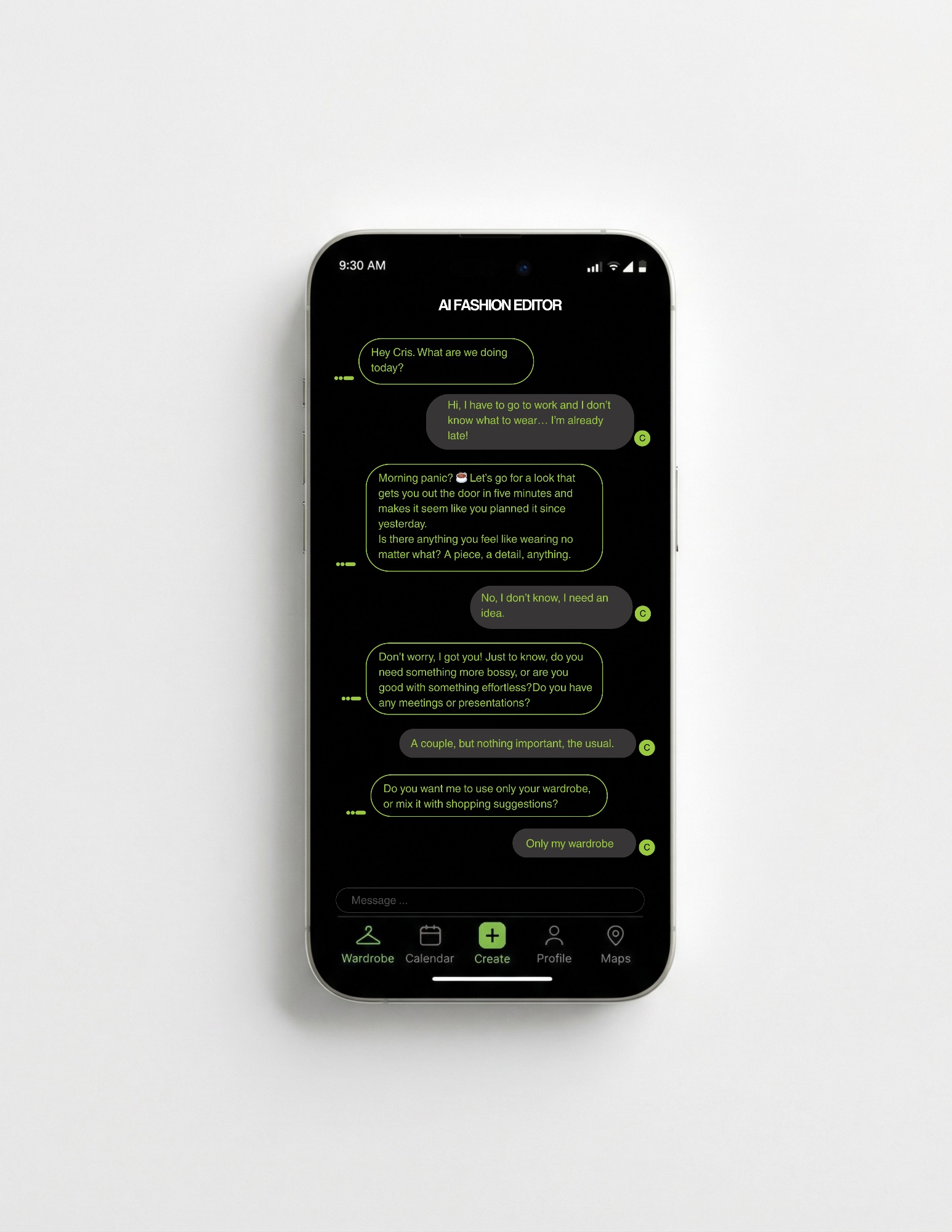 AI Fashion Editor chat